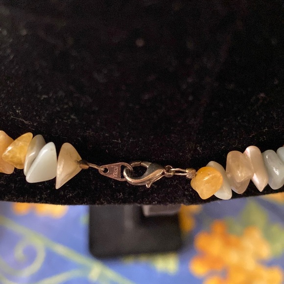 Abalone and genuine gemstones iridescent gorgeous short necklace. - Picture 6 of 6